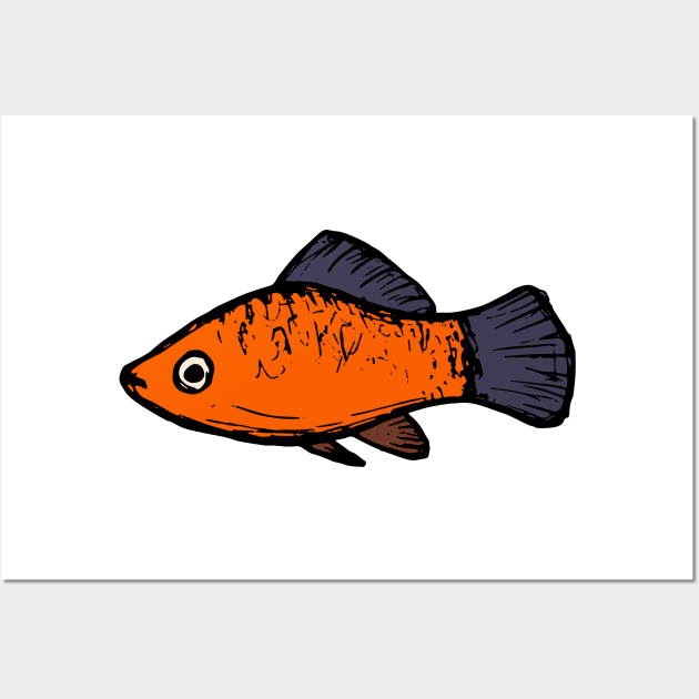 Platy - freshwater aquarium fish Wall Art by DigitalShards